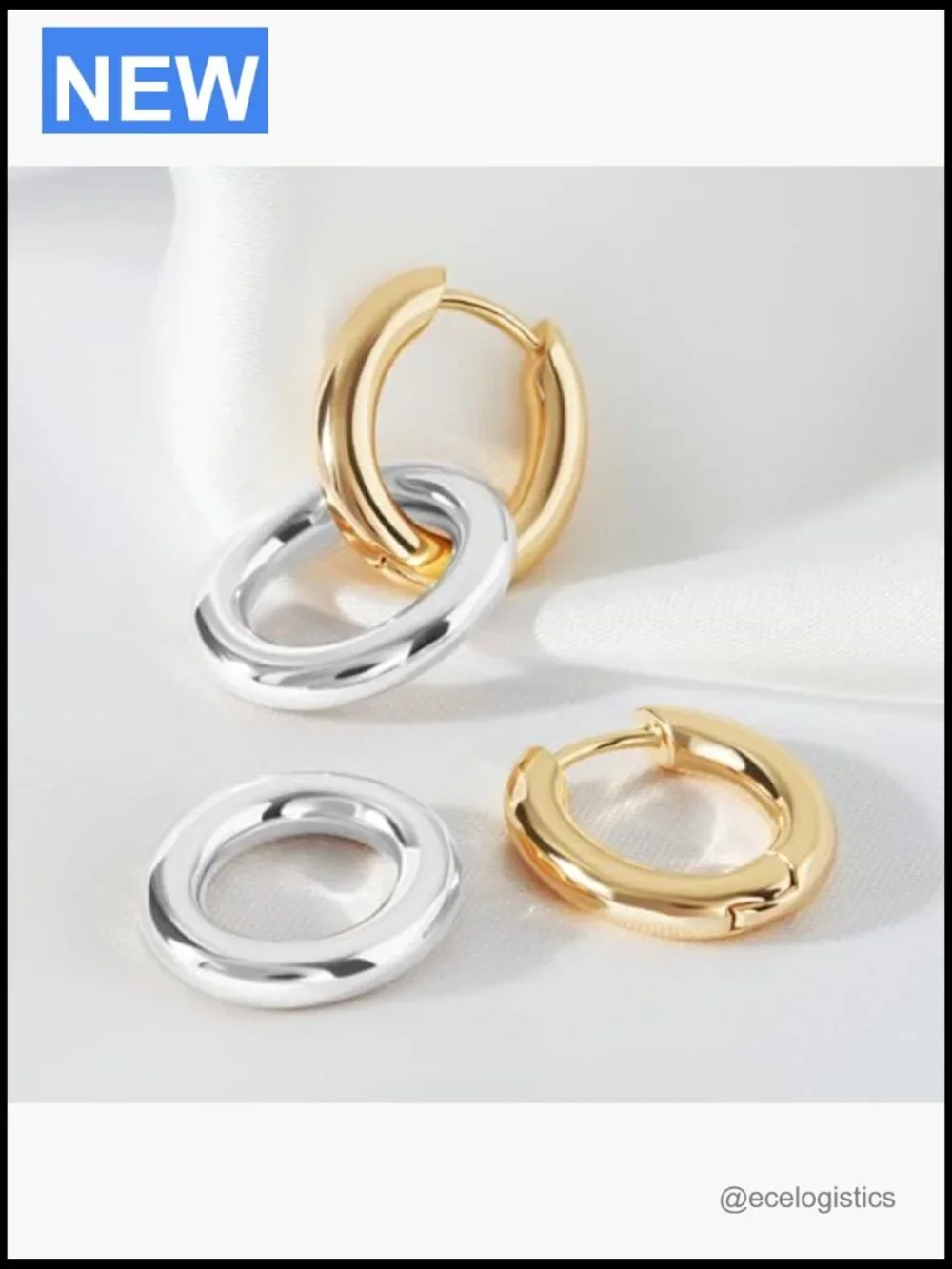 14K Gold Plated Dangle Drop Hoop Earrings for Women